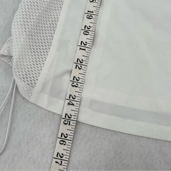 ATHLETA Womens White Athletic Tank Top Drawstring sides Mesh detail size: Large - Picture 10 of 11